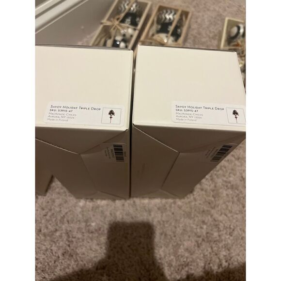 NEW Mackenzie Childs Glass Drop Ornament - Savoy Holiday Triple Drop - Picture 2 of 2